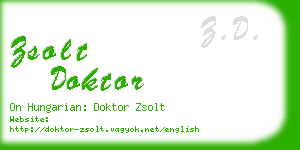 zsolt doktor business card